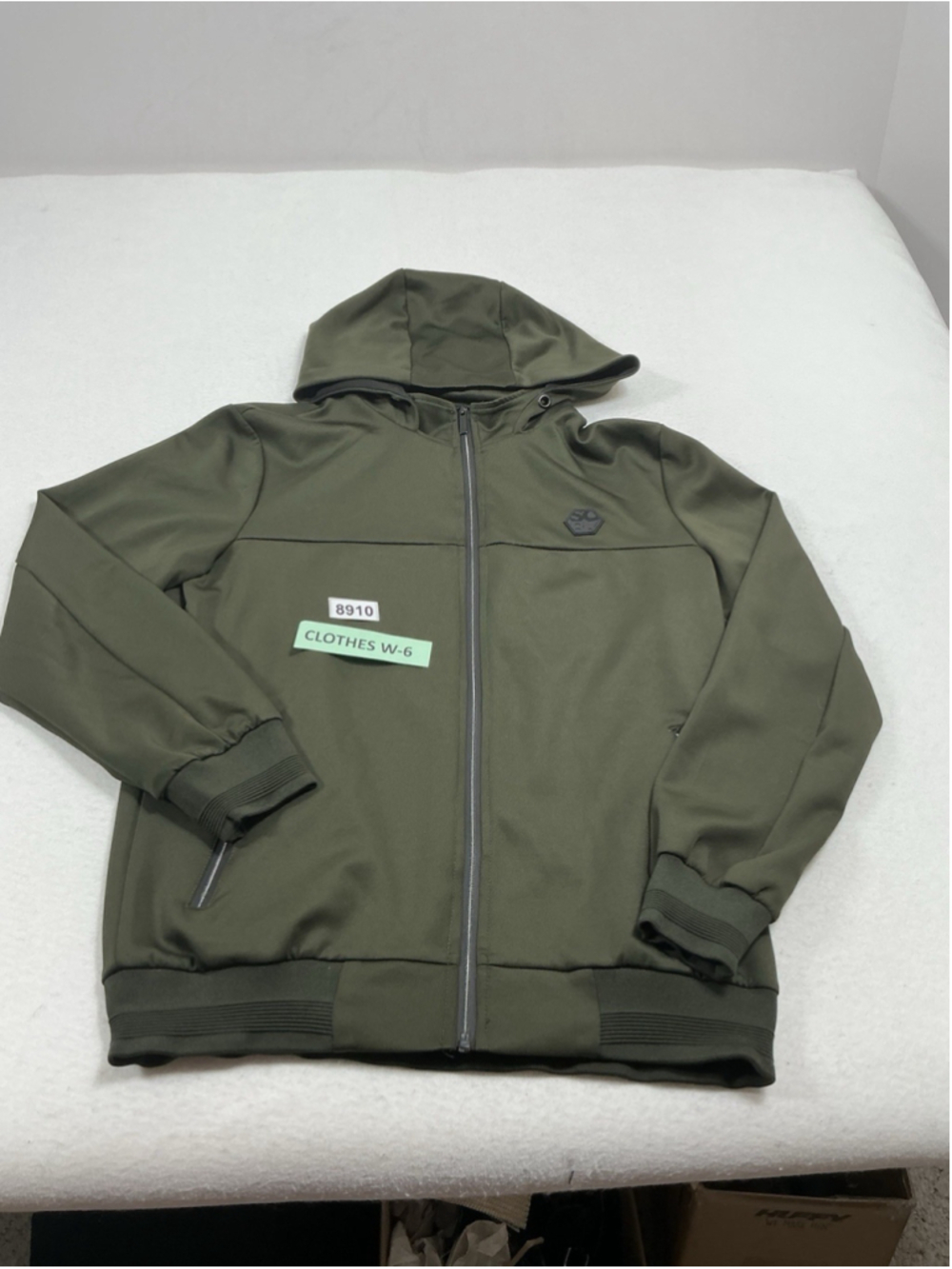 Unisex Adult Excellent SOBK Hooded Track Jacket Medium Olive Green Full Zip